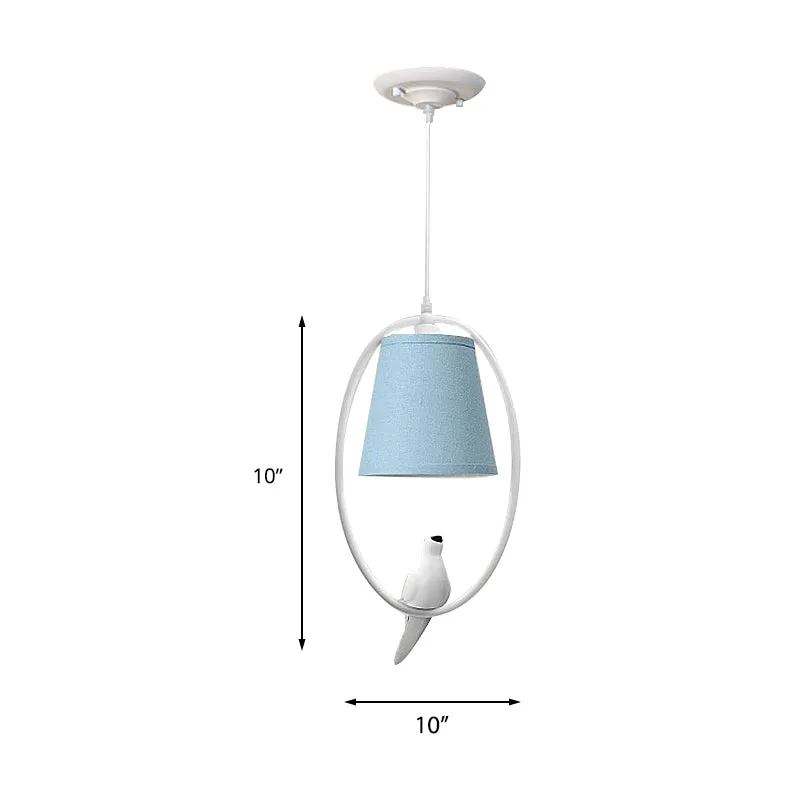 Hanglamp balkonvogel met taps toelopende kap Metalen 1-kops blauwe hanglamp Clearhalo