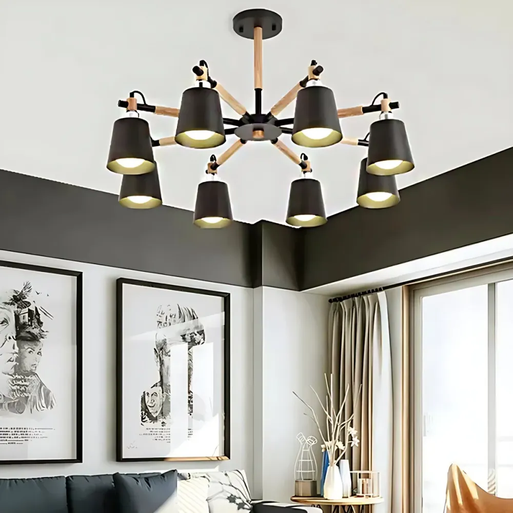 Hanglamp emmervorm, 8 koppen, metalen kroonluchter voor woonkamer, restaurant Clearhalo