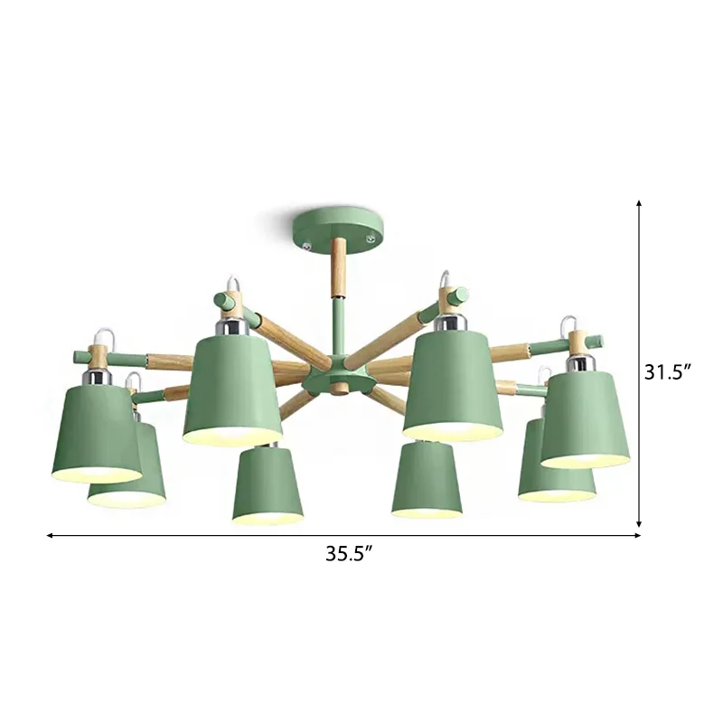 Hanglamp emmervorm, 8 koppen, metalen kroonluchter voor woonkamer, restaurant Clearhalo