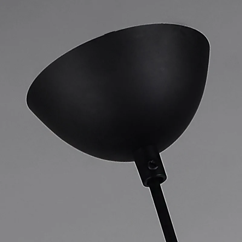 Hanglamp met 1 lamp, kegel/urn/uitlopende kap en verstelbaar snoer, metalen hangende plafondlamp zwart Clearhalo
