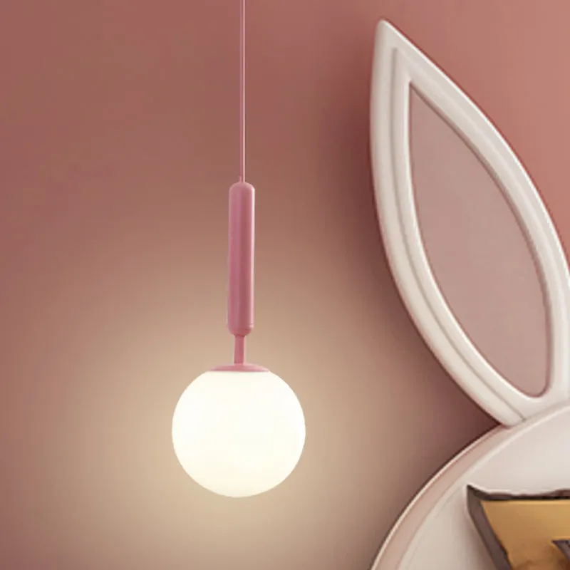 Hanglamp met 1 lamp, minimalistische roze afwerking, wandgemonteerde lamp met witte, matte/heldere waterglazen kap Clearhalo
