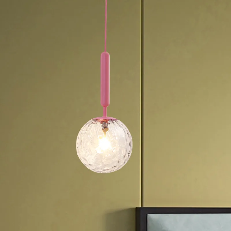 Hanglamp met 1 lamp, minimalistische roze afwerking, wandgemonteerde lamp met witte, matte/heldere waterglazen kap Clearhalo