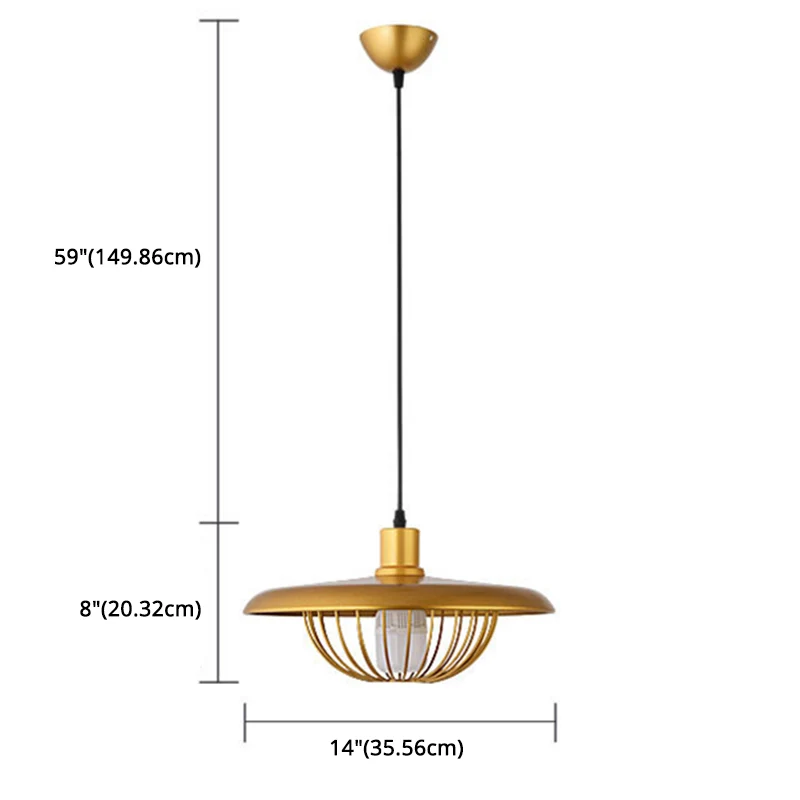 Hanglamp moderne stijl, draadkooi, neerwaartse verlichtingshanger met metalen kap Clearhalo