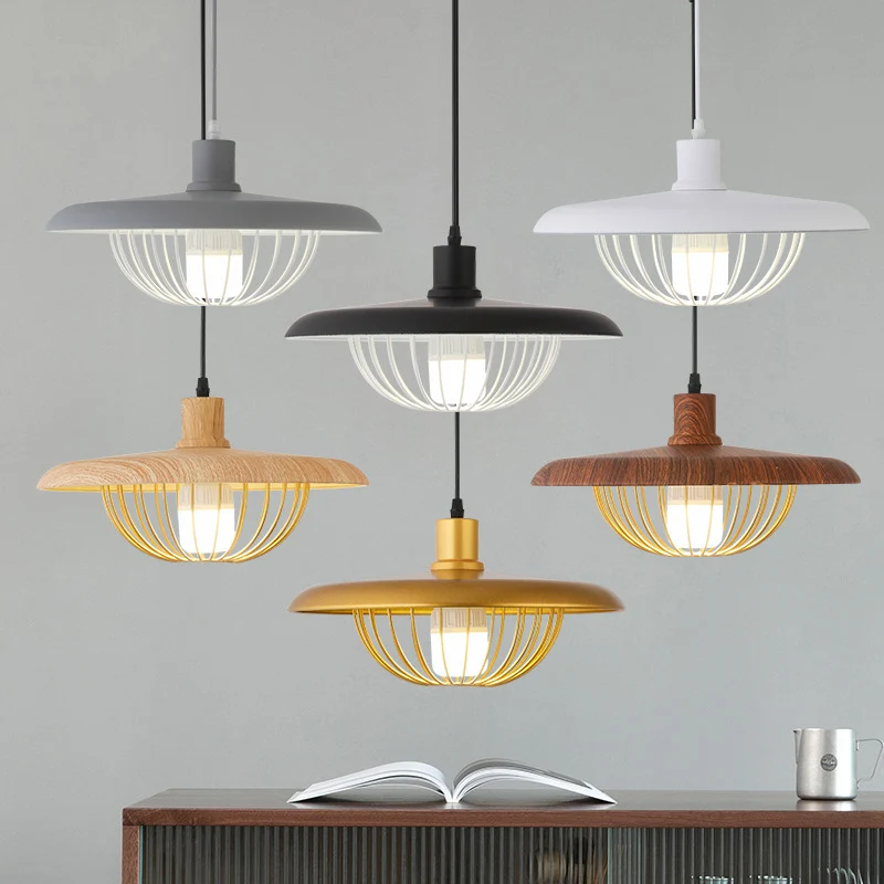 Hanglamp moderne stijl, draadkooi, neerwaartse verlichtingshanger met metalen kap Clearhalo