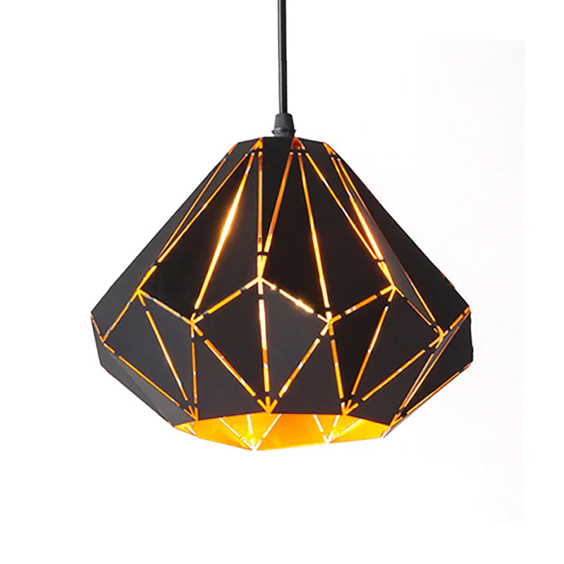 Hanglamp origamistijl, 1 lichtmetalen plafondhanglamp zwart voor café-restaurant Clearhalo