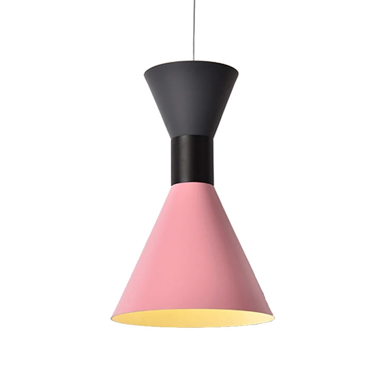 Hanglamp Scandinavische stijl, 1 licht, met metalen kap, wit/roze/groen zandloper hanglamp Clearhalo