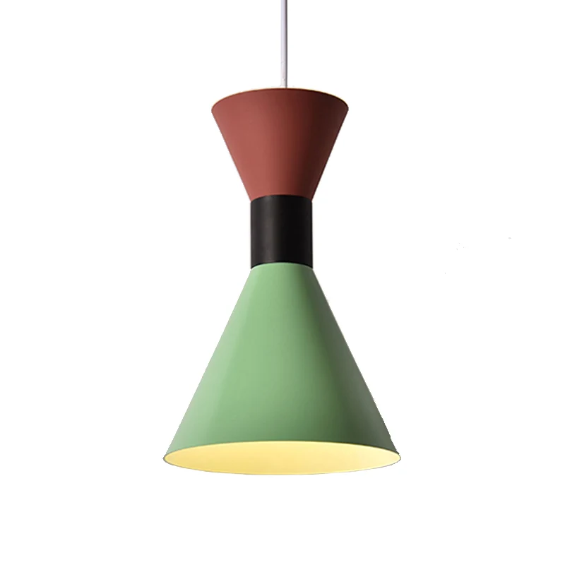 Hanglamp Scandinavische stijl, 1 licht, met metalen kap, wit/roze/groen zandloper hanglamp Clearhalo