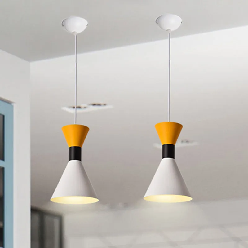 Hanglamp Scandinavische stijl, 1 licht, met metalen kap, wit/roze/groen zandloper hanglamp Clearhalo