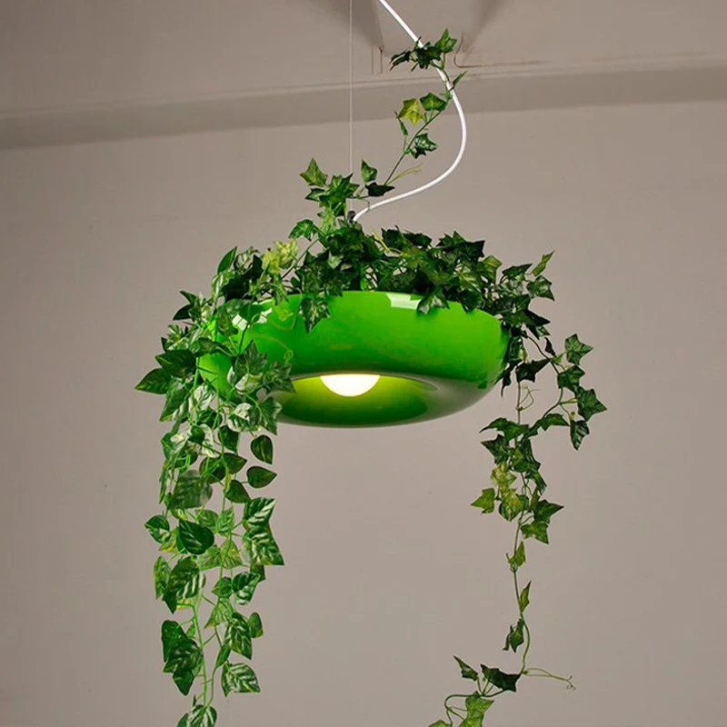 Hanglamp van aluminium, industriële hanglamp, 1 lamp, restaurantplant, hanglamp zwart/wit/groen Clearhalo