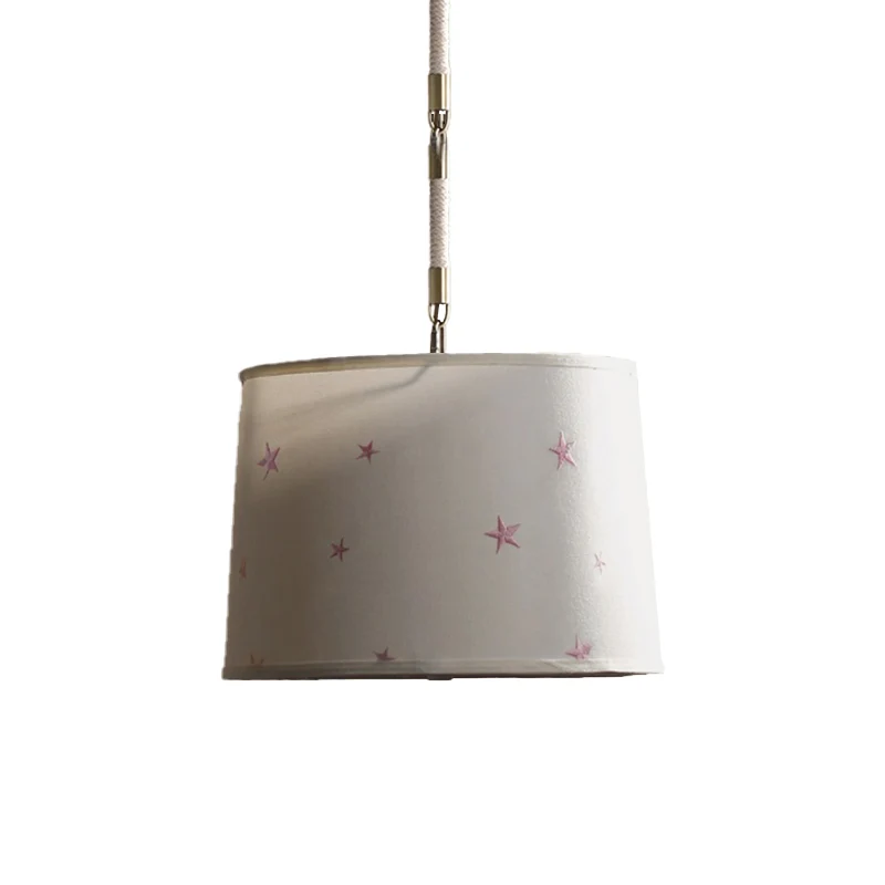 Hanglamp van stoffen trommel, verpleegkamer, 5 lampen, hanglamp eenvoudige stijl Clearhalo
