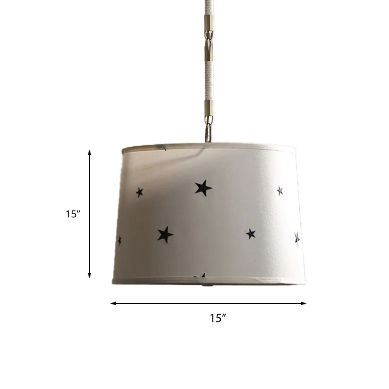 Hanglamp van stoffen trommel, verpleegkamer, 5 lampen, hanglamp eenvoudige stijl Clearhalo
