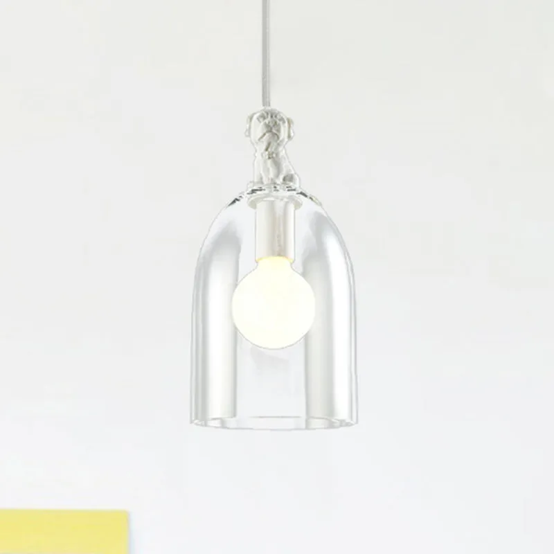 Hanglamp van transparant glas met Bird One Light moderne hanglamp wit Clearhalo