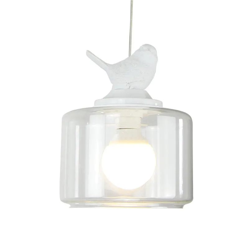 Hanglamp van transparant glas met Bird One Light moderne hanglamp wit Clearhalo