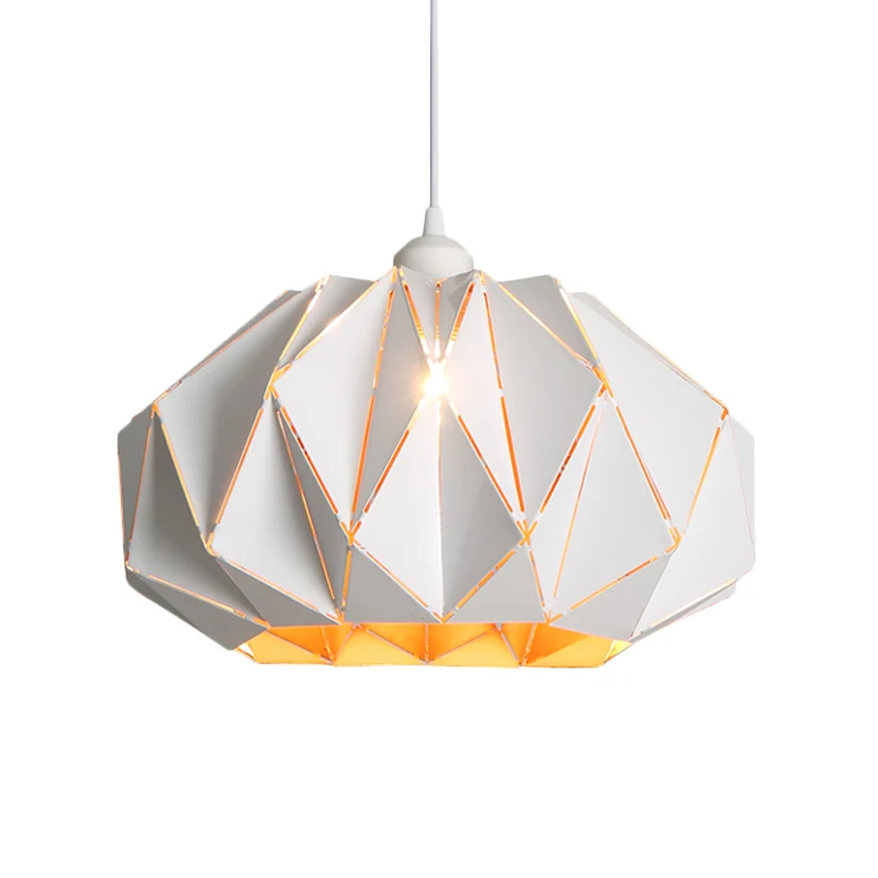 Hanglamp voor woonkamer met 1 kop Scandinavische wit/zwarte hanglamp met lasergesneden ijzeren lampenkap Clearhalo