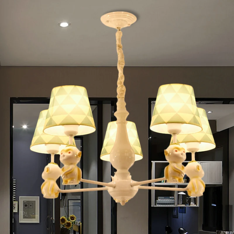 Hanglampen met taps toelopende kap, Scandinavische hangende hanglampen geel voor de woonkamer Clearhalo
