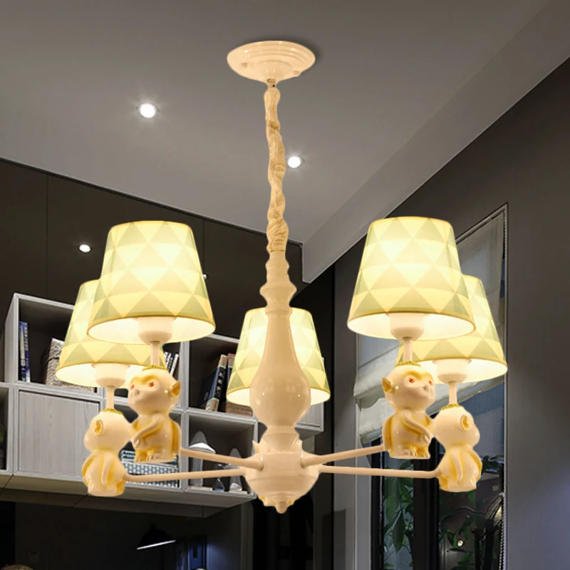 Hanglampen met taps toelopende kap, Scandinavische hangende hanglampen geel voor de woonkamer Clearhalo