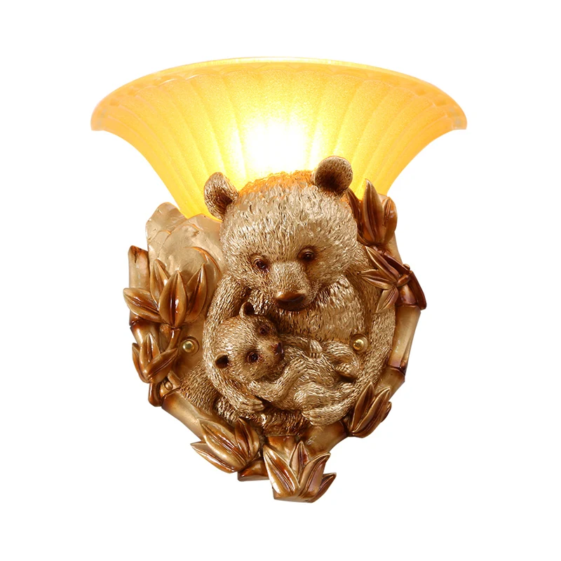 Hars beer moeder en baby schans licht vintage 1-lichts gouden wandmontage verlichtingsideeën Clearhalo