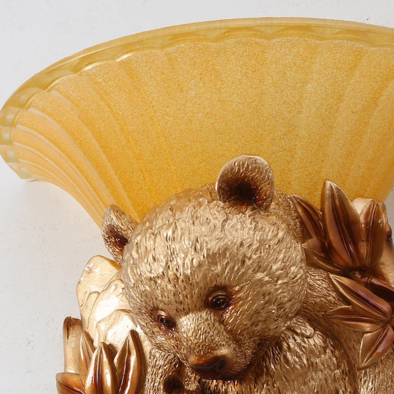 Hars beer moeder en baby schans licht vintage 1-lichts gouden wandmontage verlichtingsideeën Clearhalo