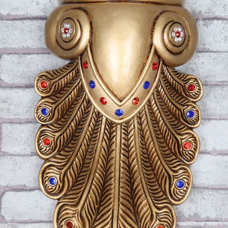Hars gouden wandlamp Sconce Peacock Tail 1 licht Landelijke stijlvolle wandmontage lamp met opaal glazen belkap Clearhalo