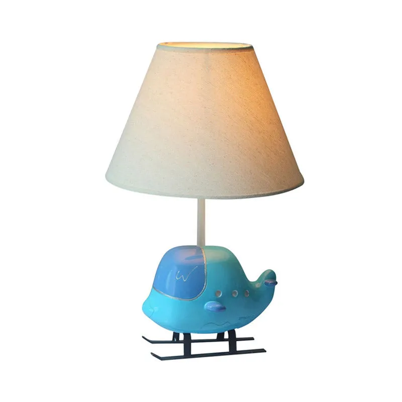 Hars helikopterstudielamp met taps toelopende kap Kleuterschool 1 licht kinderbureaulamp blauw Clearhalo
