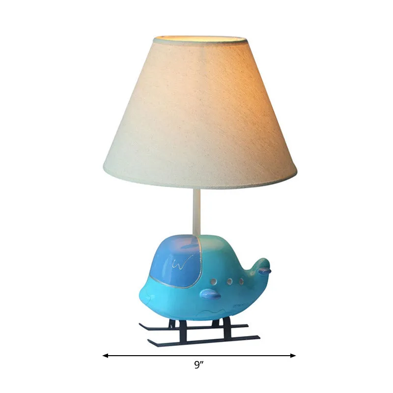 Hars helikopterstudielamp met taps toelopende kap Kleuterschool 1 licht kinderbureaulamp blauw Clearhalo