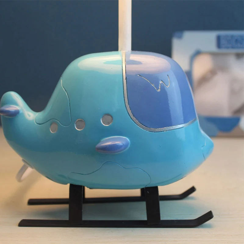 Hars helikopterstudielamp met taps toelopende kap Kleuterschool 1 licht kinderbureaulamp blauw Clearhalo