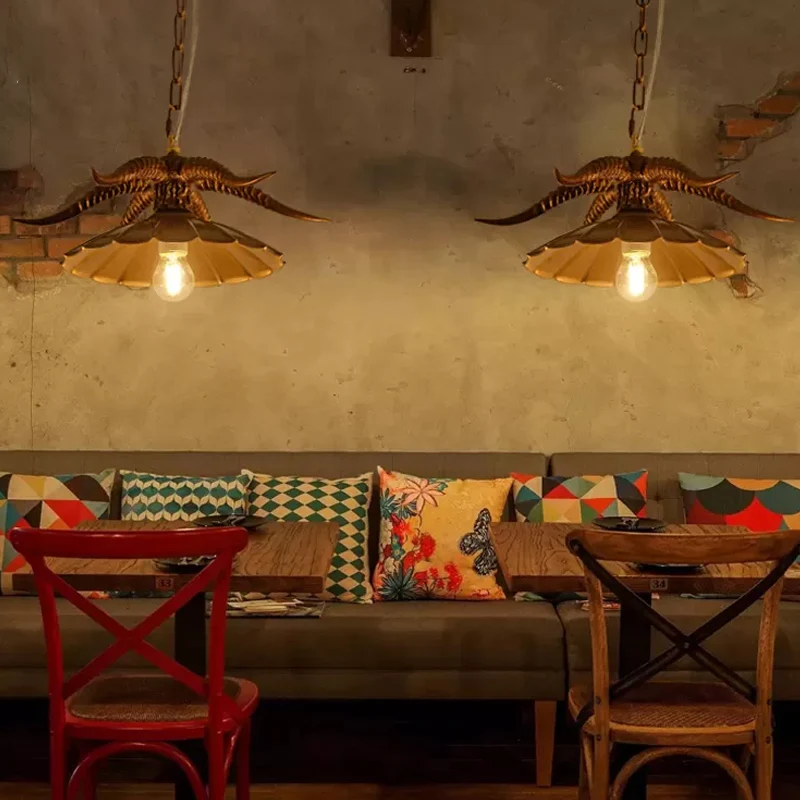 Hars OX Hoorn hanglamp Rustiek restaurant hanglamp met geschulpte kap messing/wit Clearhalo