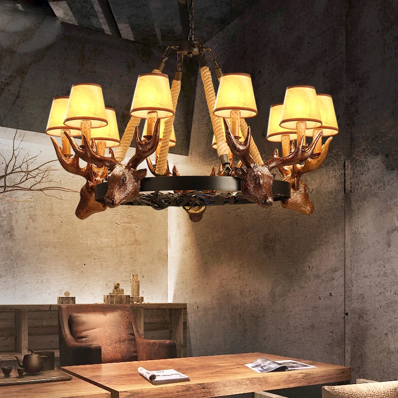 Hars taps toelopende schaduw kroonluchterlamp landelijk 10-koppig restaurant hangend plafondlicht zwart Clearhalo
