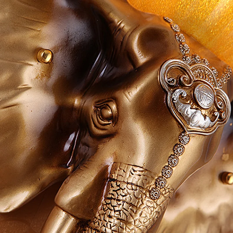 Hars wit/gouden schanslicht reliëf olifant enkele lichte Aziatische wandverlichtingsarmatuur Clearhalo