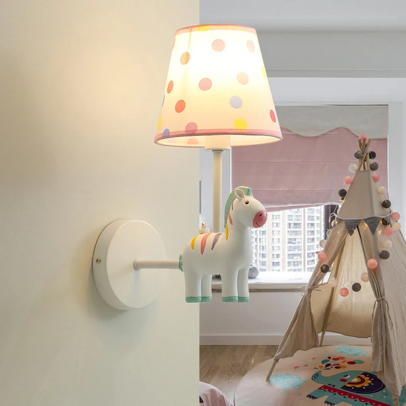 Hars Zebra Wandlamp Kinderstijl Enkele wandlamp met Empire Schaduw voor kinderkamer Clearhalo