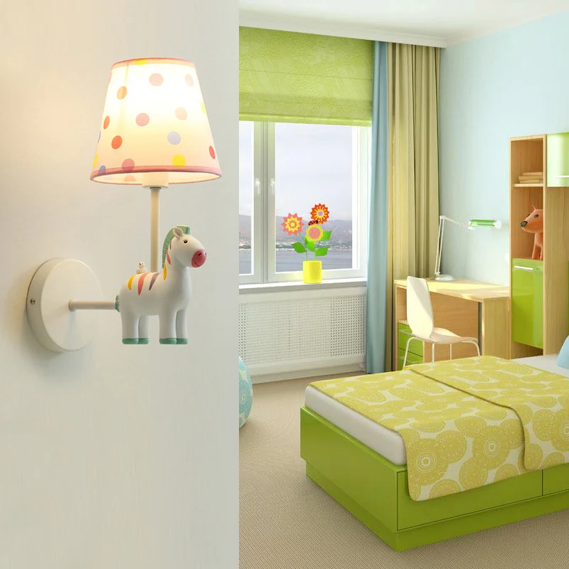Hars Zebra Wandlamp Kinderstijl Enkele wandlamp met Empire Schaduw voor kinderkamer Clearhalo
