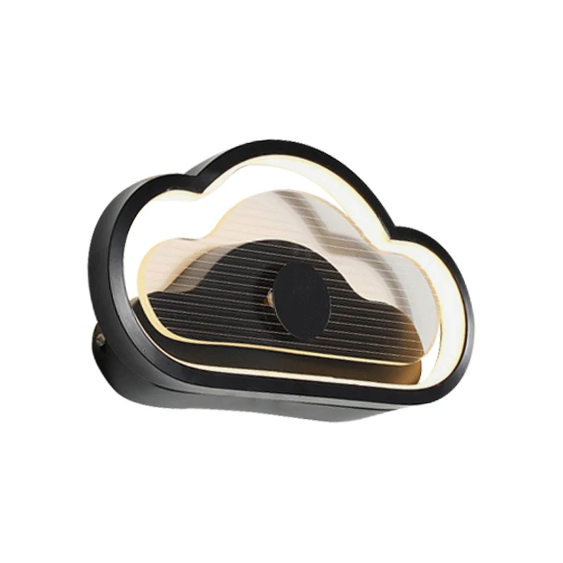 Hart/wolk wandverlichting Scandinavisch acryl zwart/wit LED-wandgemonteerd lichtarmatuur voor slaapkamer Clearhalo