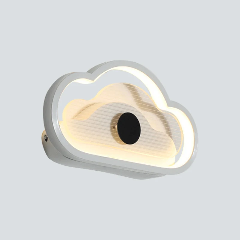 Hart/wolk wandverlichting Scandinavisch acryl zwart/wit LED-wandgemonteerd lichtarmatuur voor slaapkamer Clearhalo