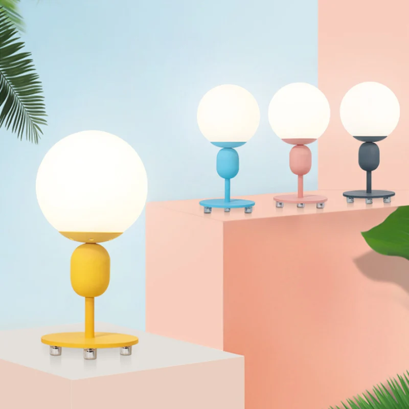 1 Head Orb Shade Leeslamp Moderne oogverzorgende bureaulamp voor kinderslaapkamer Clearhalo