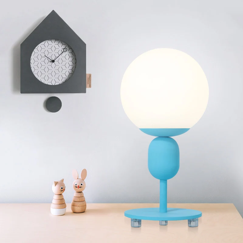 1 Head Orb Shade Leeslamp Moderne oogverzorgende bureaulamp voor kinderslaapkamer Clearhalo