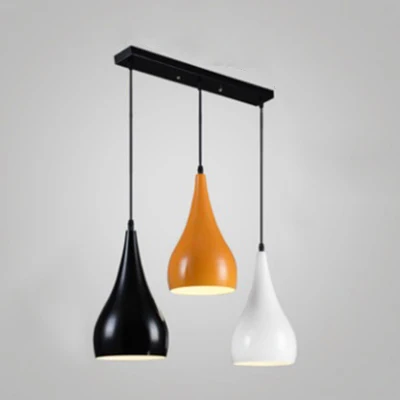 3 Heads Teardrop hanglamp moderne stijlvolle veelkleurige metalen plafondlamp voor eettafel Clearhalo