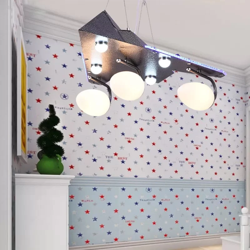 Hedendaagse Delta Wing hangende lichte metalen kroonluchter grijs voor Game Room Clearhalo