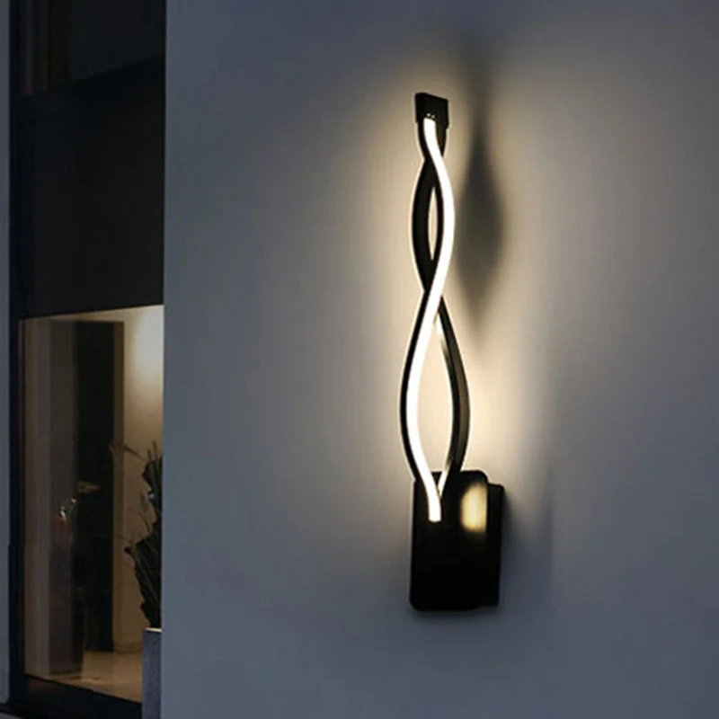 Hedendaagse LED-wandverlichting Zwart/wit ronde schanslamp met acrylkap, warm/wit licht Clearhalo