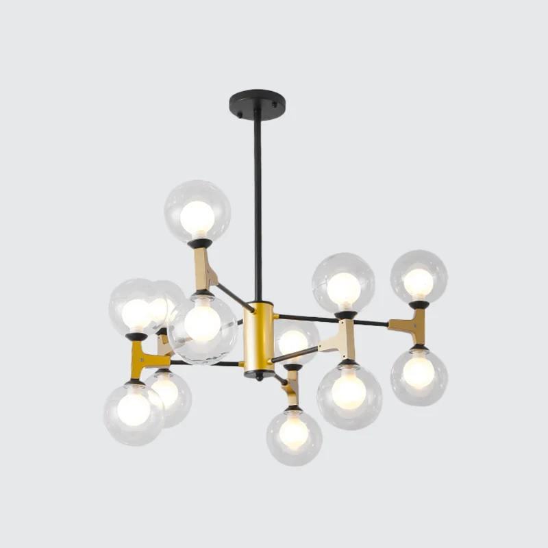 Hedendaagse Modo G9 hanglamp 12-lichts metalen kroonluchter goud voor hotel Clearhalo