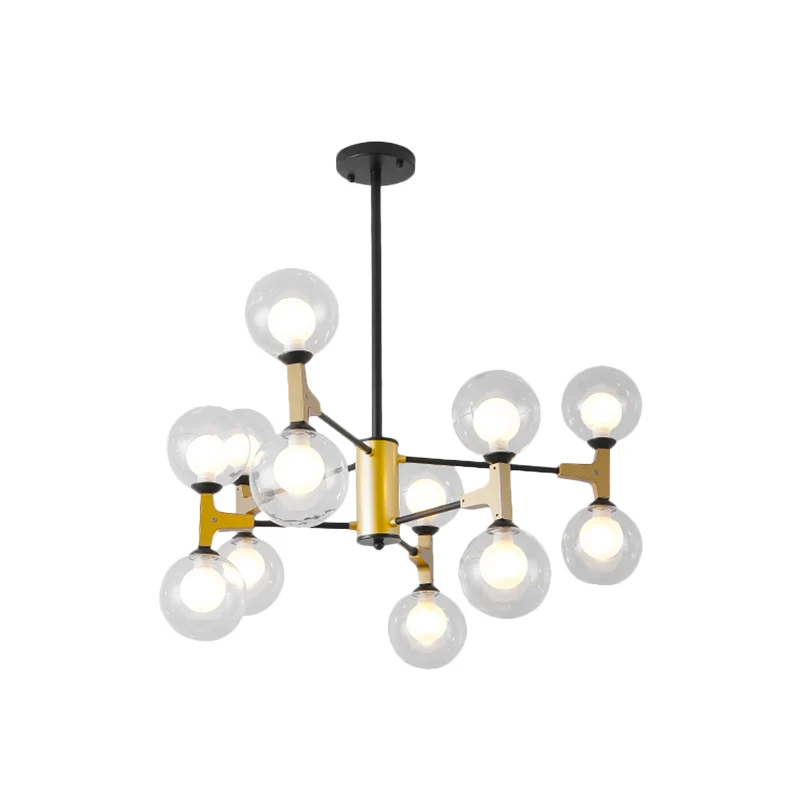 Hedendaagse Modo G9 hanglamp 12-lichts metalen kroonluchter goud voor hotel Clearhalo