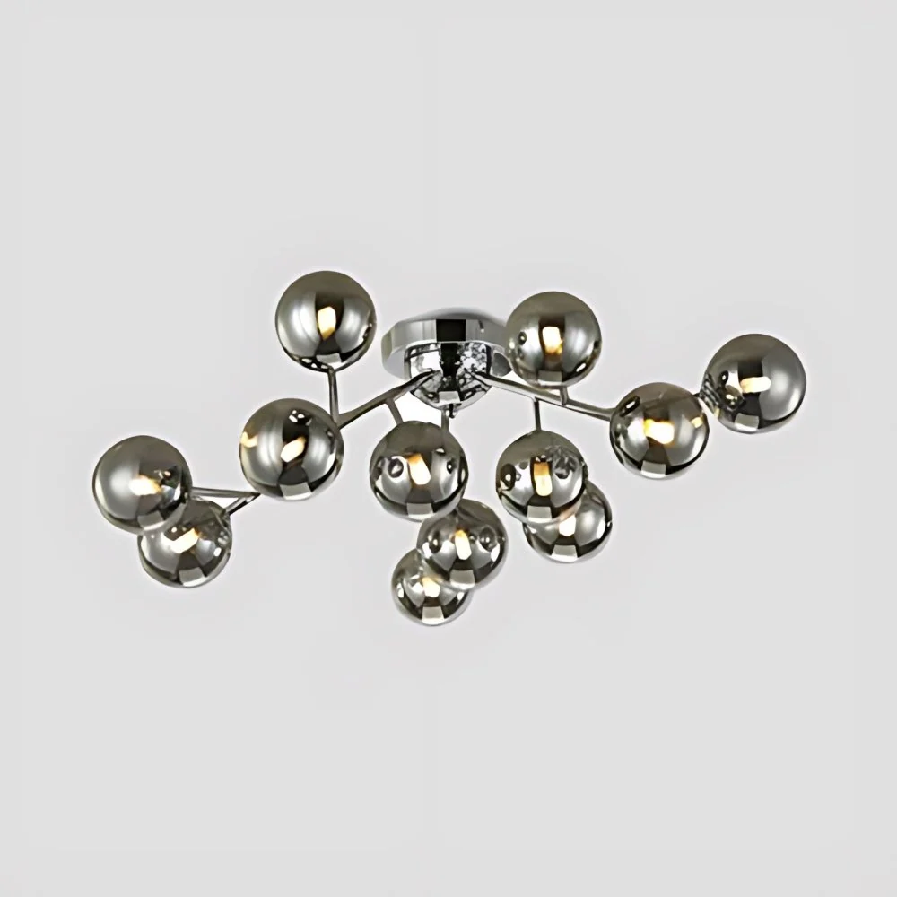 Hedendaagse Modo G9 plafondlamp glas en metaal 12-lichts semi-inbouwlamp voor woonkamer Clearhalo