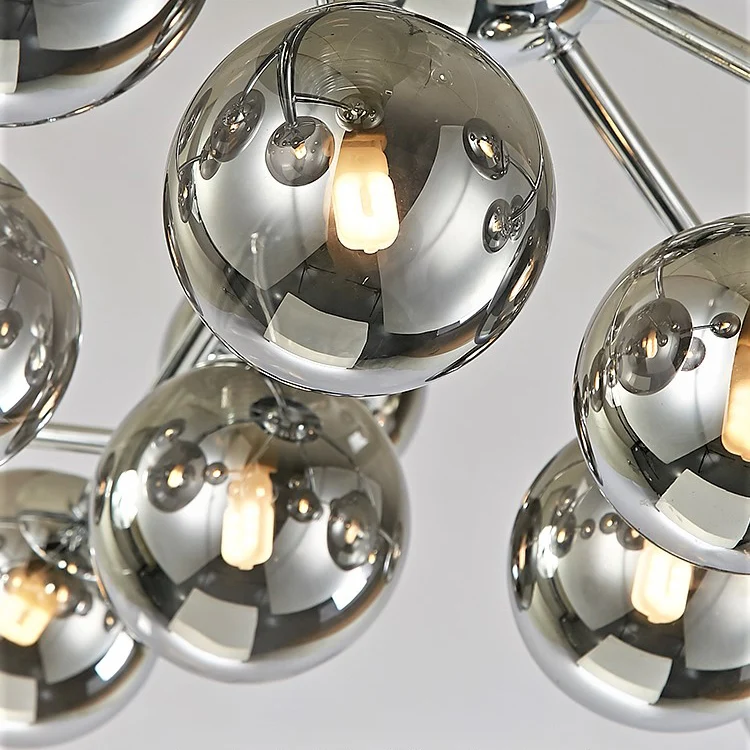 Hedendaagse Modo G9 plafondlamp glas en metaal 12-lichts semi-inbouwlamp voor woonkamer Clearhalo
