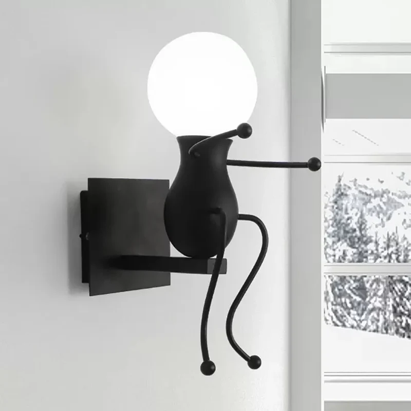 Hedendaagse Robot Wandkandelaar Metaal Eén Hoofd Kale Lamp Wandlamp voor Gang Clearhalo