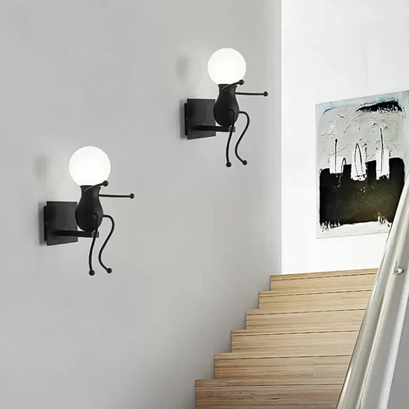 Hedendaagse Robot Wandkandelaar Metaal Eén Hoofd Kale Lamp Wandlamp voor Gang Clearhalo