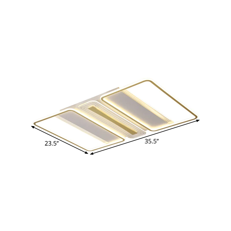 Helder acryl rechthoek semi-inbouw moderne stijl LED wit dichtbij plafondlamp warm/wit licht Clearhalo