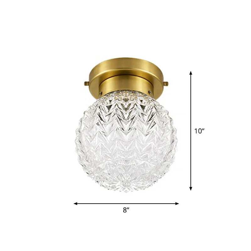 Helder glas ananas plafond armatuur minimalistisch 1 kop messing inbouwlamp voor gang Clearhalo