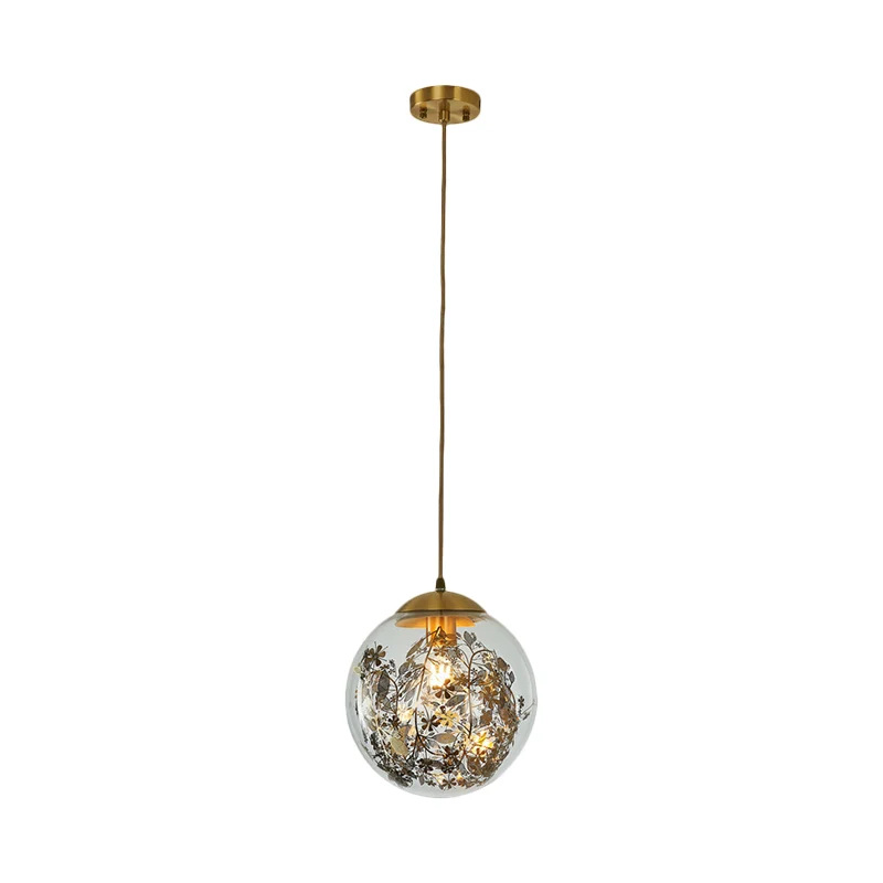 Helder glas Global Pendulum Light Simplicity 1 Head Down Lighting-hanger messing Clearhalo