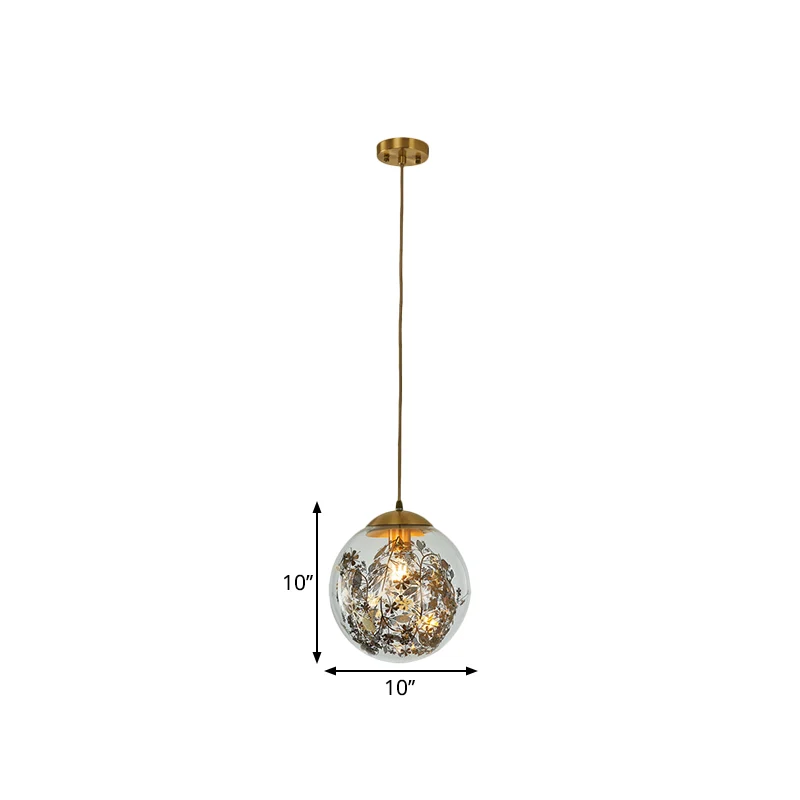 Helder glas Global Pendulum Light Simplicity 1 Head Down Lighting-hanger messing Clearhalo