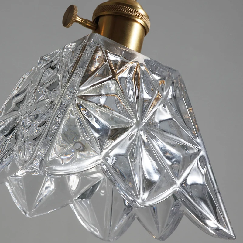 Helder glazen geschulpte hanglamp Eenvoud 1 lamp Eetkamer hanglamp Clearhalo