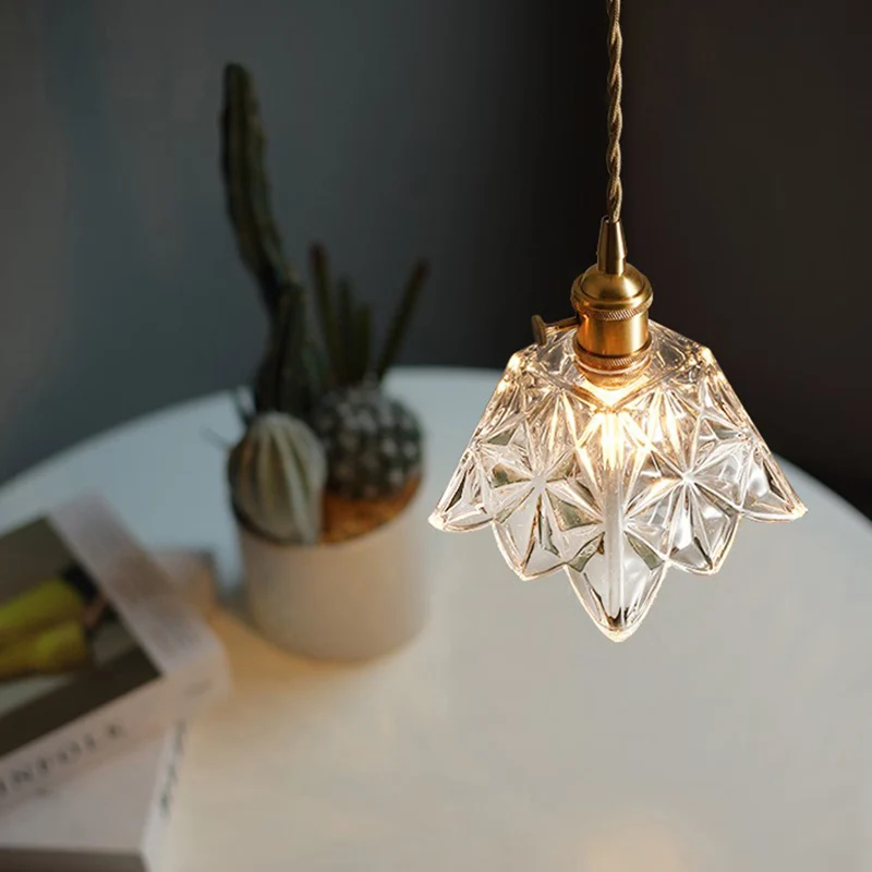 Helder glazen geschulpte hanglamp Eenvoud 1 lamp Eetkamer hanglamp Clearhalo